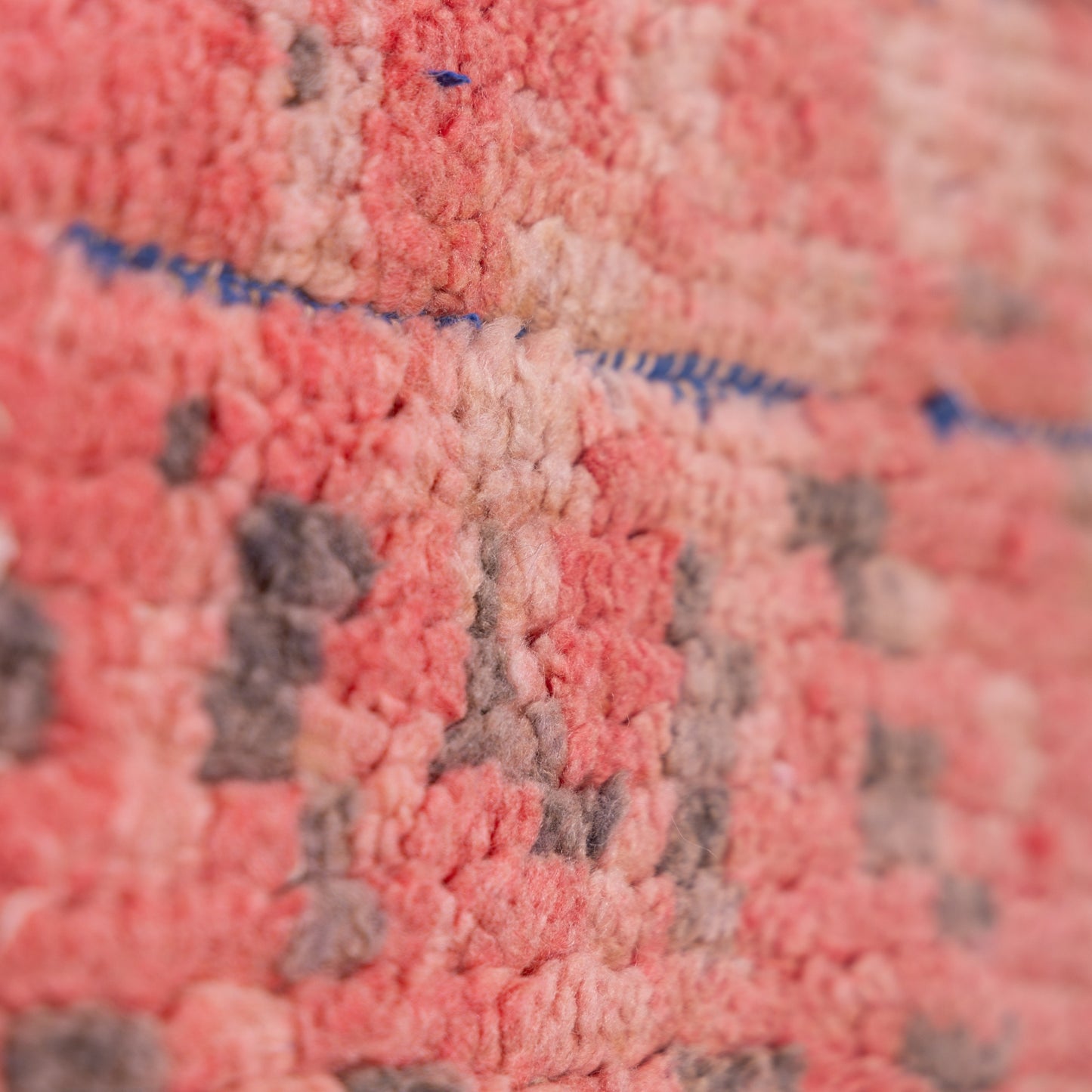 Vintage Moroccan Berber Rug – Handwoven Wool & Cotton Red Boucherouite Carpet