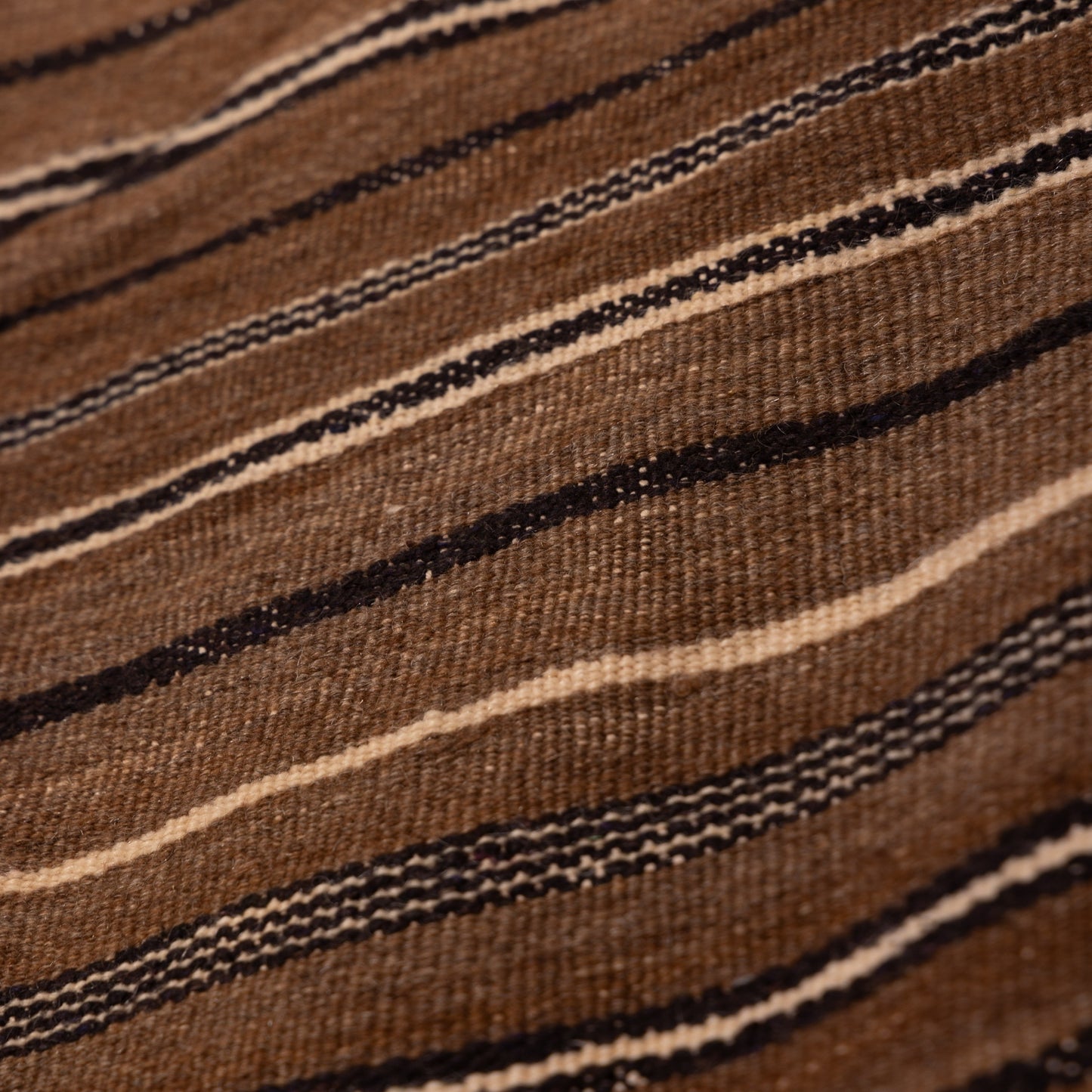 Vintage Moroccan Handwoven Wool Blanket | Striped Berber Kilim | Authentic Nomadic Textile ; 5,91 ft / 4,10 ft