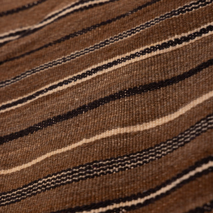 Vintage Moroccan Handwoven Wool Blanket | Striped Berber Kilim | Authentic Nomadic Textile ; 5,91 ft / 4,10 ft