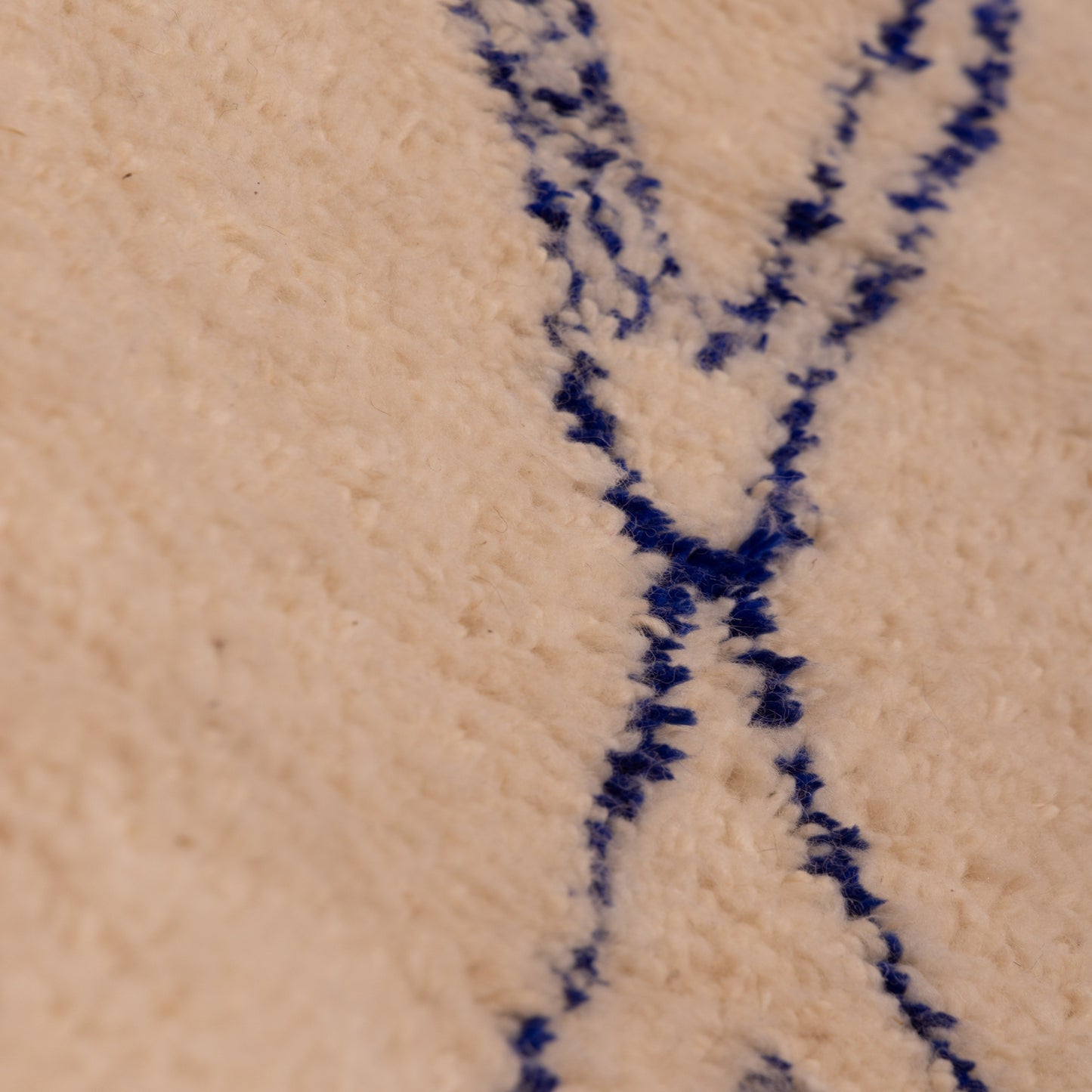 Minimalist Azilal Rug - Blue Abstract Moroccan Berber Carpet - 80% Wool 20% Cotton Handmade