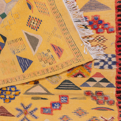 Authentic Moroccan Akhnif Rug – Handwoven Wool & Cotton Berber Carpet ; 4,92 ft / 3,12 ft