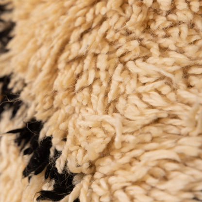 Vintage Beni Ourain Rug | Authentic Moroccan Wool Carpet | Handwoven Berber Tribal Area Rug | Natural Cream & Black | 100% Wool |  8,53 ft / 6,56 ft