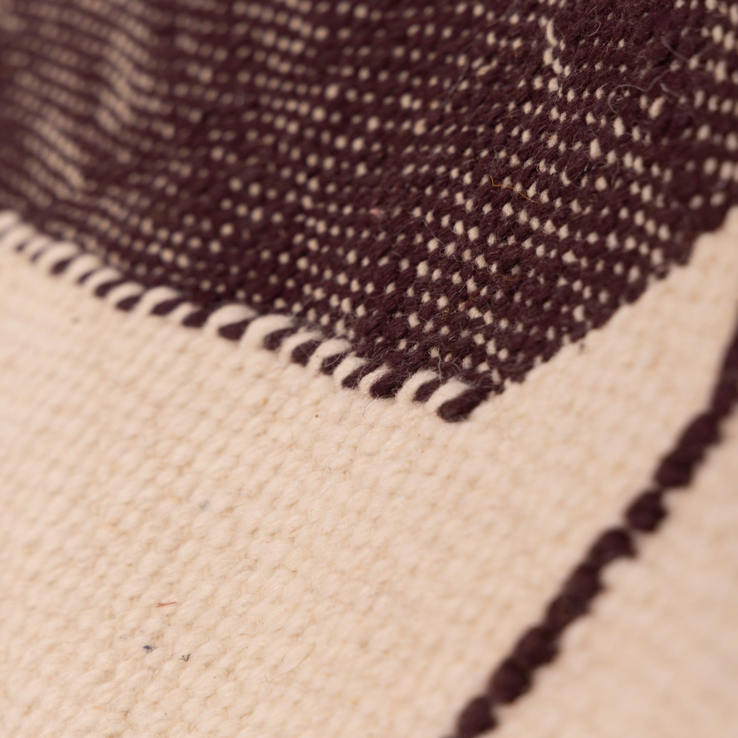 Large Akhnif Rug – Handwoven Moroccan Flatweave in Terracotta, Beige & Brown – Minimalist Tribal Diamond Design – Berber Wool Carpet ; 9,84 ft / 7,05 ft