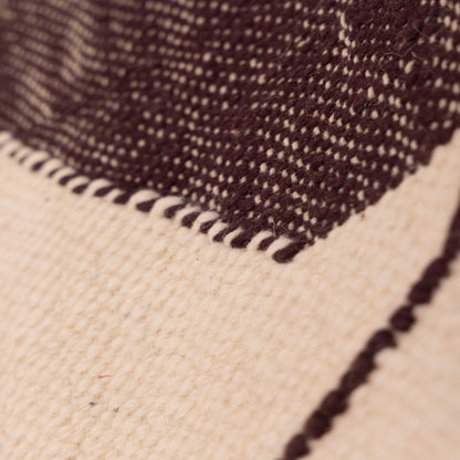 Large Akhnif Rug – Handwoven Moroccan Flatweave in Terracotta, Beige & Brown – Minimalist Tribal Diamond Design – Berber Wool Carpet ; 9,84 ft / 7,05 ft