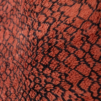 Handmade Mrirt Rug – 100% Wool Moroccan Berber Carpet – Rust & Terracotta Geometric Wool Rug – Luxury Bohemian & Modern Home Decor