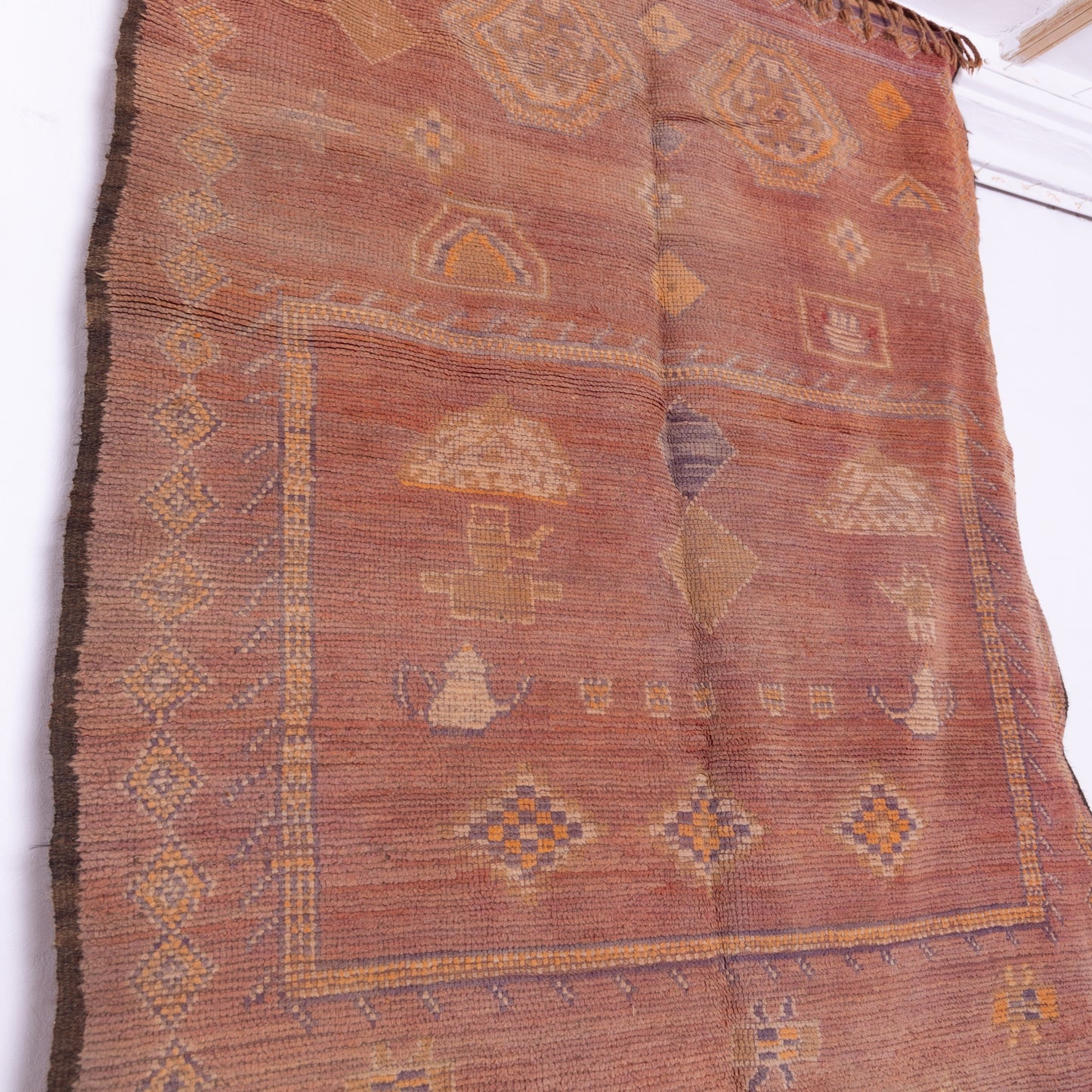 Vintage Moroccan Rehamna Rug – Handwoven Berber Tribal Beauty ; 11,98 ft / 4,76