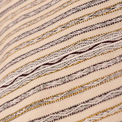 Handwoven Moroccan Handira Kilim | Vintage Berber Wool Blanket | Neutral Striped Boho Rug ; 7,38 ft / 5,09 ft
