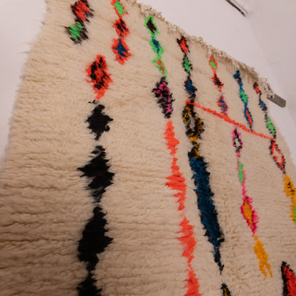 Vibrant Azilal Rug - Handmade Moroccan Wool & Cotton Small Carpet - Rainbow Tribal Boho Decor