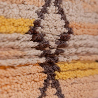 Neutral Boujad Rug – New Moroccan Wool Rug – Beige, Clay & Ochre Tribal Design – Soft Toned Berber Wall Hanging or Floor Accent