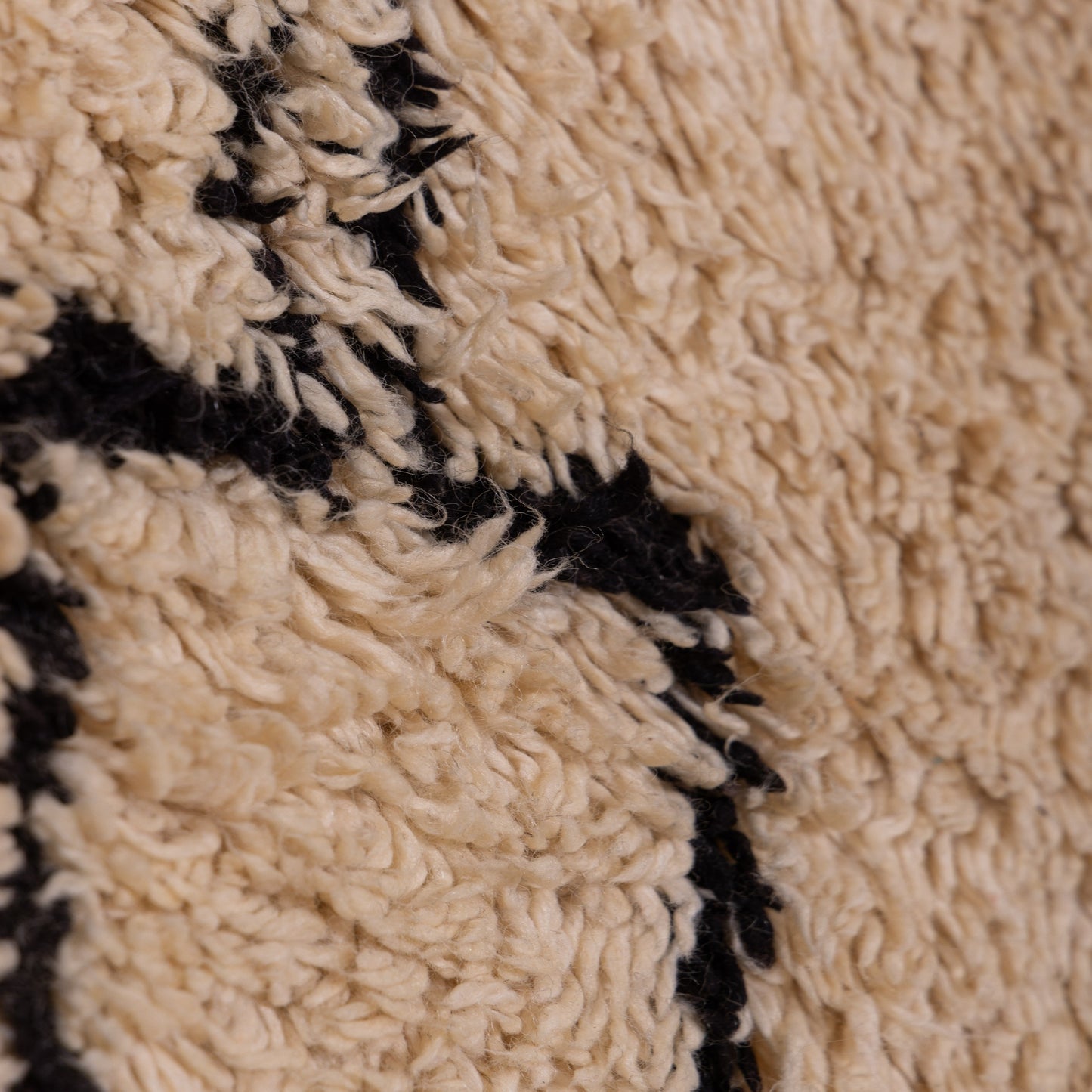 Authentic Handwoven Moroccan Beni Ourain Rug – Geometric Berber Wool Carpet ;  15,09 ft / 6,56 ft