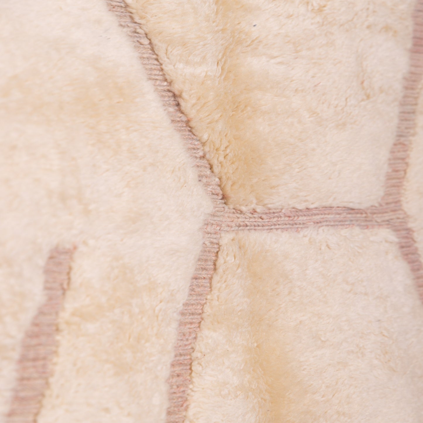 Handmade Mrirt Rug – 100% Wool Moroccan Berber Carpet – Cream & Beige Abstract Geometric Wool Rug – Luxury Minimalist & Bohemian Home Decor