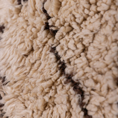 Handmade Beni Ourain Rug – Authentic Moroccan Wool Carpet – Tribal Berber Design – Soft & Plush Area Rug – Bohemian & Minimalist Home Decor ; 11,15 ft / 5,91 ft