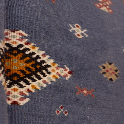 Handwoven Moroccan Akhnif Rug – Elegant Berber Wool & Cotton Carpet with Tribal Motifs