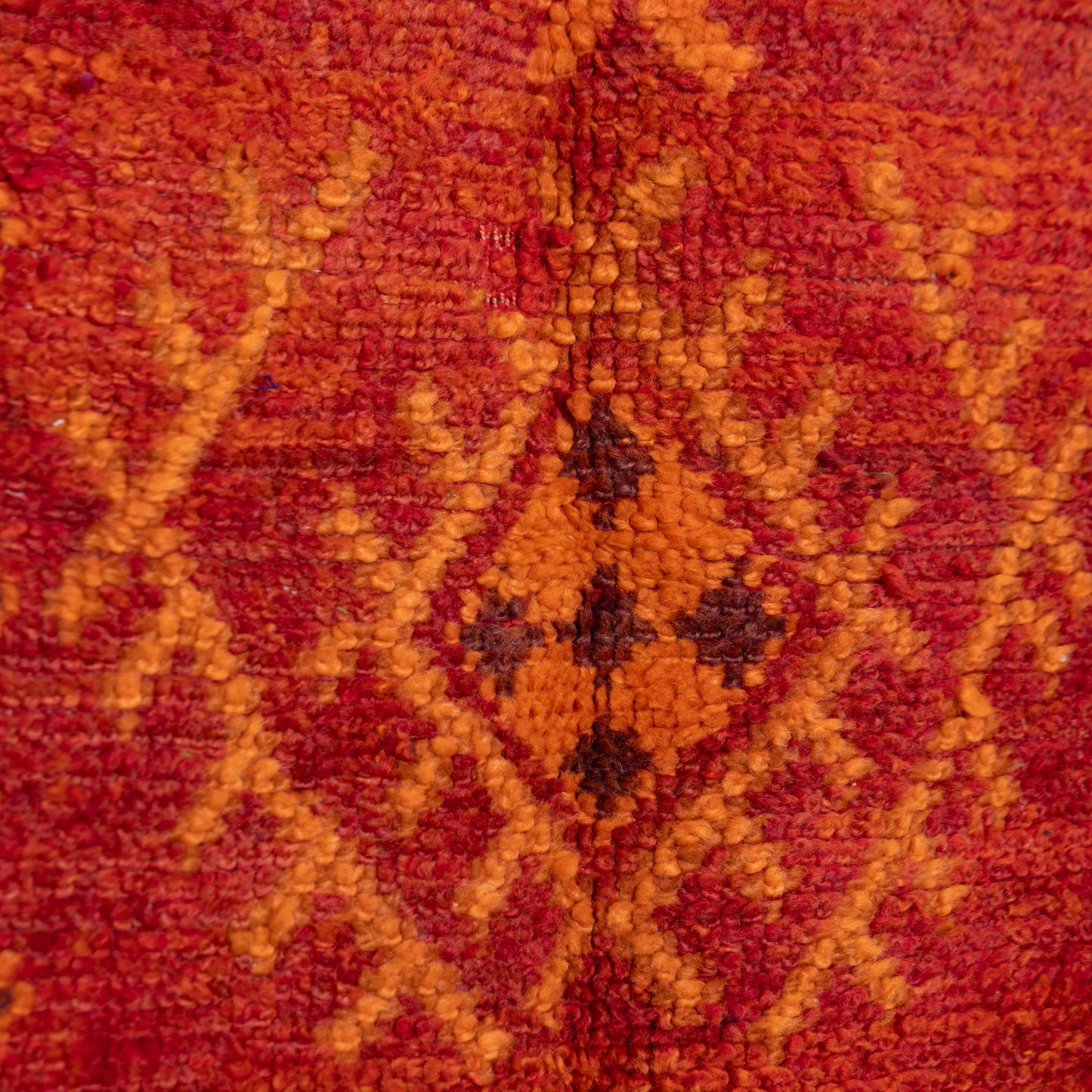 Vintage Rehamna Moroccan Rug – Handwoven Berber Wool Carpet in Warm Earthy Tones ; 11,98 ft / 4,27 ft 