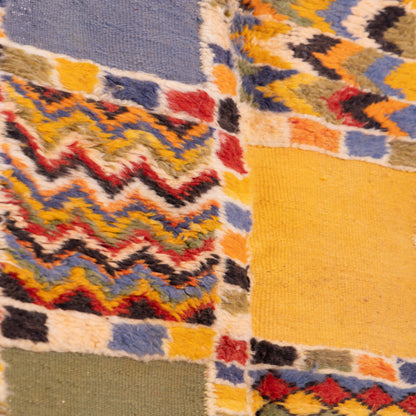 Handwoven Moroccan Akhnif Rug – Colorful Patchwork Design ; 7,55 ft / 4,59 ft