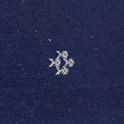 Handwoven Moroccan Akhnif Rug – Midnight Blue Berber Wool Carpet ; 10,17 ft / 6,40 ft