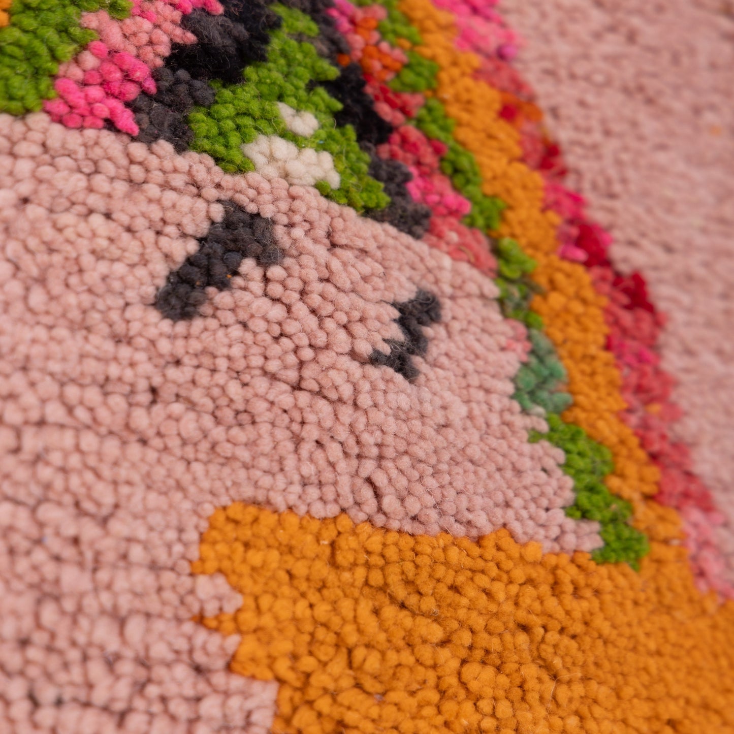 Minimal Abstract Boujad Rug – New Moroccan Wool Rug – Pink & Orange Modern Tribal Design – Handmade Berber Wall Hanging or Accent
