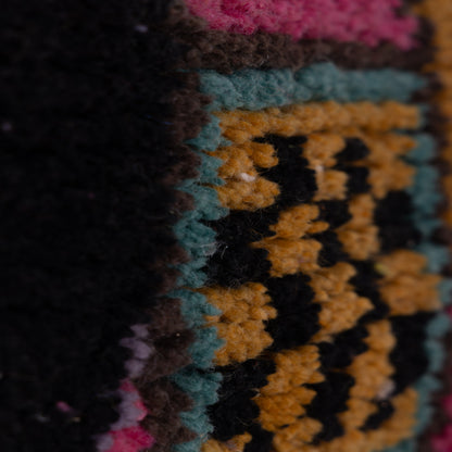 Handmade Moroccan Boujad Rug – Abstract Berber Wool Carpet, Boho Chic Area Rug, Multi-Color Geometric Design