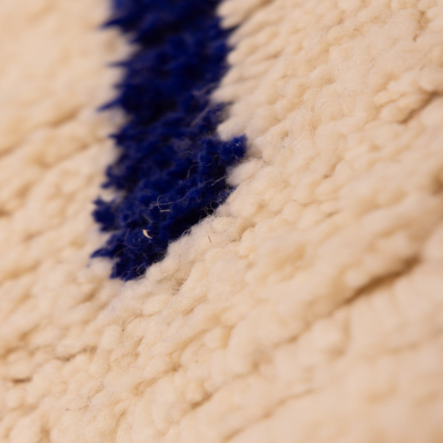 Minimalist Azilal Rug - Blue Geometric Moroccan Wool Rug - 80% Wool 20% Cotton - Modern Berber Handwoven Art