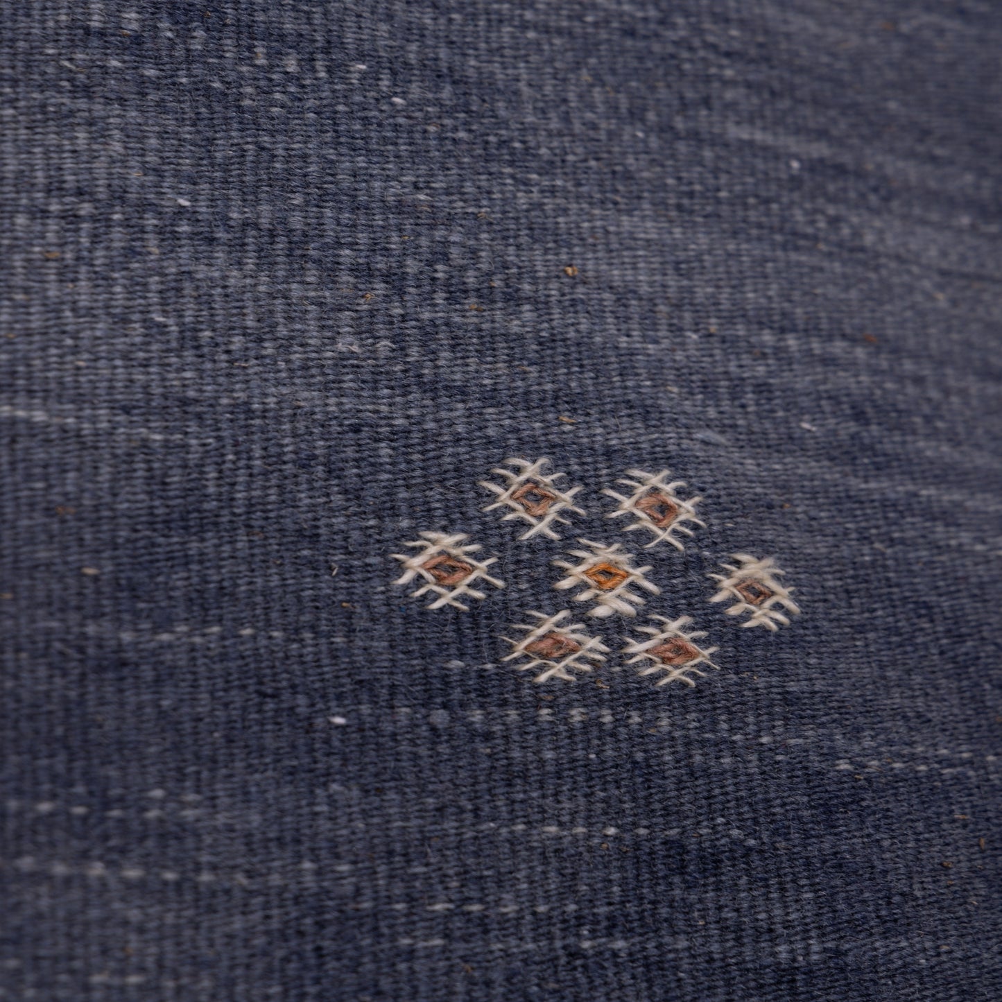 Handwoven Moroccan Akhnif Rug – Deep Indigo Berber Wool & Cotton Carpet