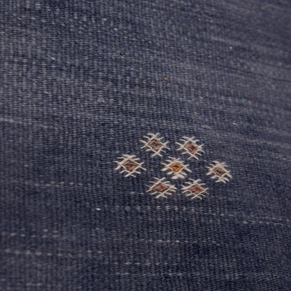 Handwoven Moroccan Akhnif Rug – Deep Indigo Berber Wool & Cotton Carpet