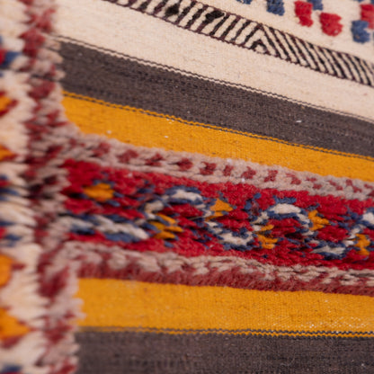 Handwoven Moroccan Akhnif Rug – Tribal Wool & Cotton Tapestry ; 3,61 ft / 1,97 ft