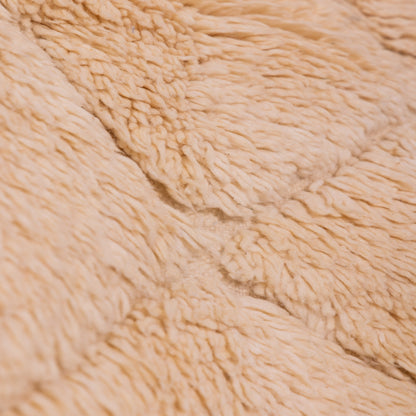 Handwoven Taznakht Moroccan Rug – 100% Wool Beige Diamond Pattern Carpet – Luxurious Plush Berber Rug – Soft Minimalist Design ;  4,27 ft / 3,12 ft