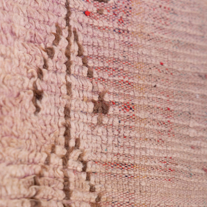 Vintage Moroccan Bjaad Rug – Handwoven Berber Wool Rug – Subtle Mauve & Earthy Tones with Tribal Diamond Motif