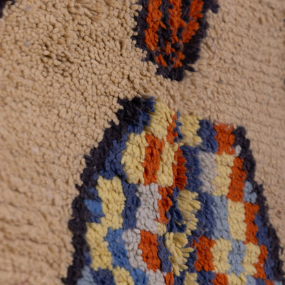 Handmade Boujad Moroccan Rug – Vintage Berber Wool Carpet – Unique Tribal Geometric Design