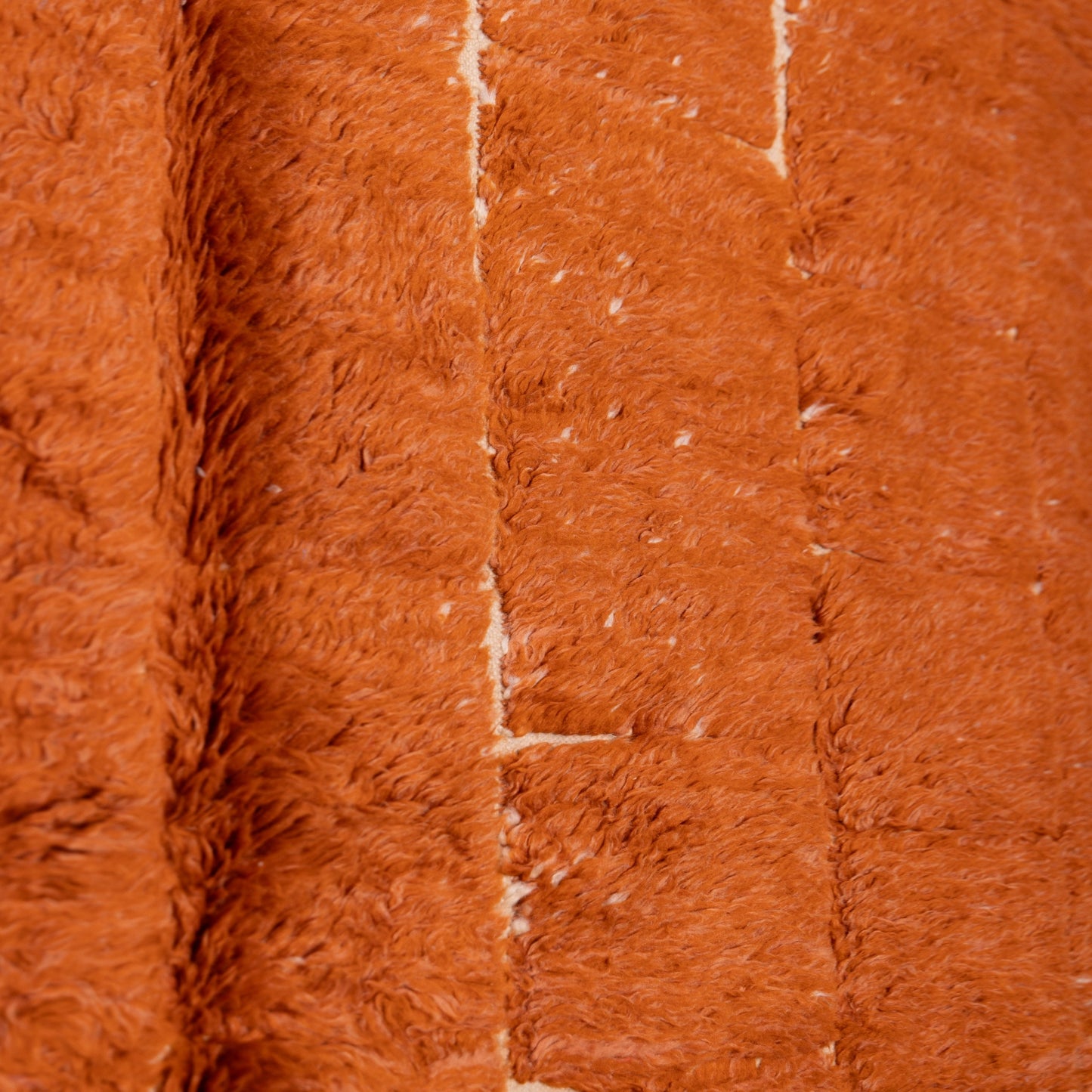 Handwoven Moroccan Mrirt Rug – Luxurious High-Pile Wool Berber Carpet in Warm Terracotta Orange