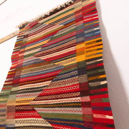 Moroccan Corridor Rug - Zigzag Berber Runner - Handwoven Artisan Wool