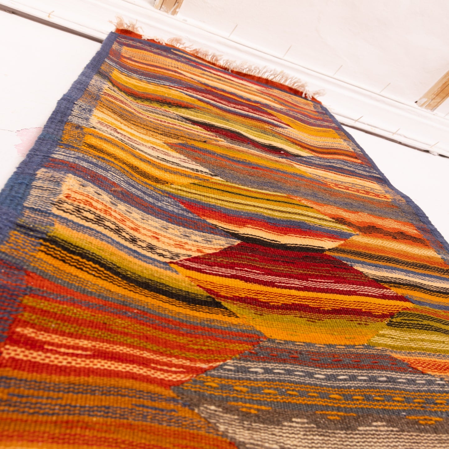 Moroccan Corridor Rug - Handwoven Runner - Vibrant Berber Geometry