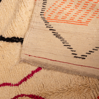 Modern Azilal Rug - 80% Wool 20% Cotton - Abstract Berber Moroccan Carpet - Handmade Wall or Floor Rug