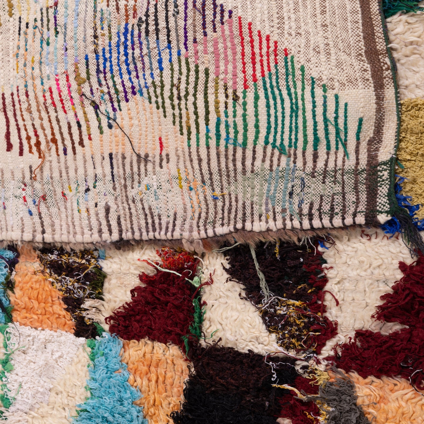 Mountain Prism” – Vintage Moroccan azilale Rug with Kaleidoscopic Triangles