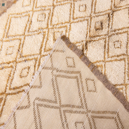 Handmade Moroccan Beni Ourain Rug – Authentic Berber Wool Carpet – Geometric Diamond Pattern – Cozy & Timeless Home Decor ; 9,02 ft / 6,23 ft