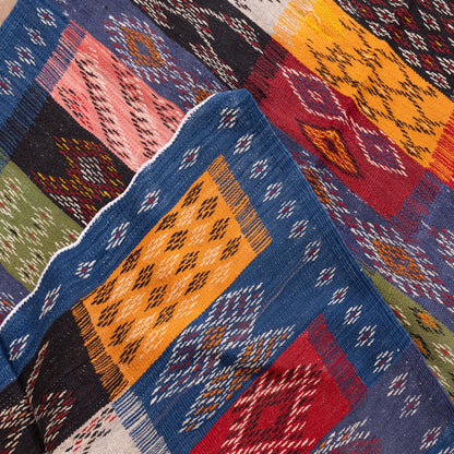 Vintage Moroccan Akhnif Rug – Handwoven Berber Wool Carpet  ; 4,92 ft / 3,28 ft