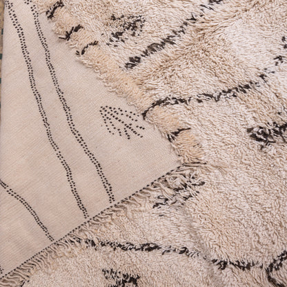 Handmade Beni Ourain Rug – Authentic Moroccan Wool Carpet – Geometric Berber Design – Minimalist & Boho Home Decor – Soft & Plush Area Rug ; 10,33 ft / 6,23 ft