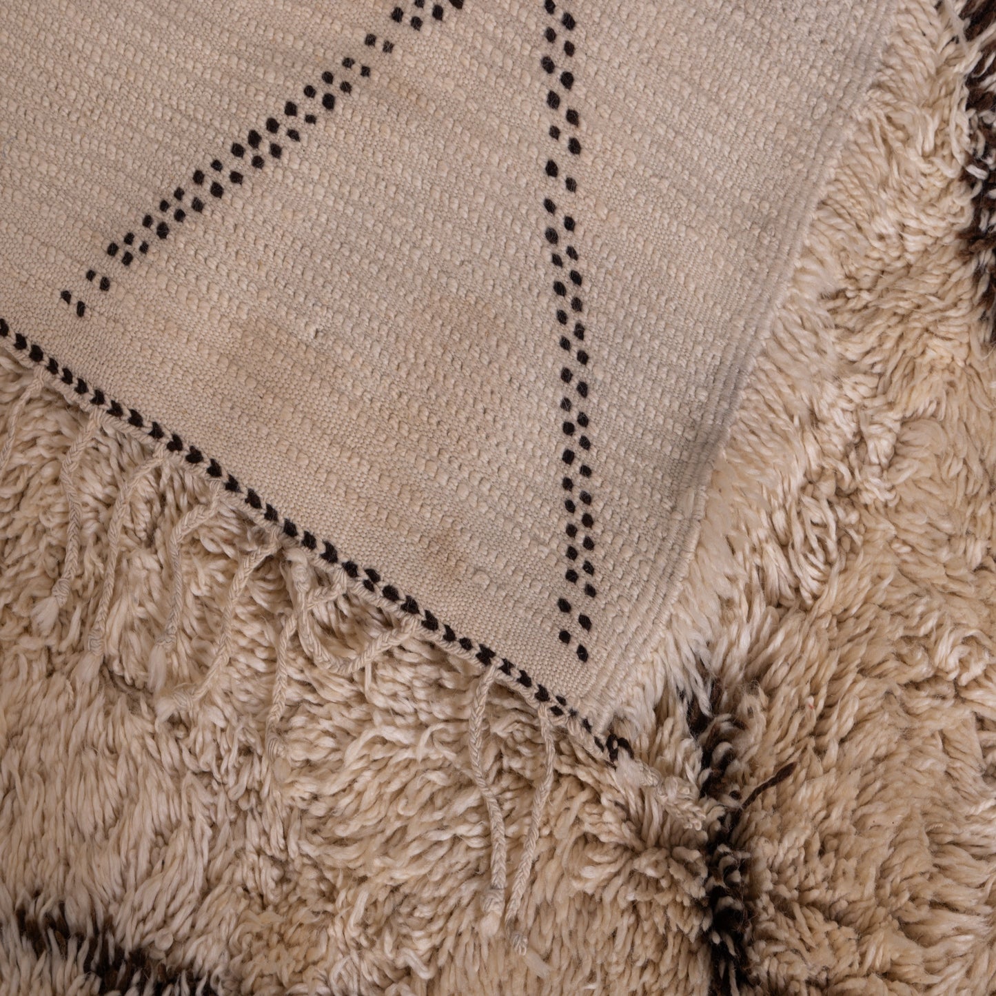 Handwoven Moroccan Beni Ourain Rug – Authentic Berber Wool Carpet ;  12,80 ft  /6,89 ft