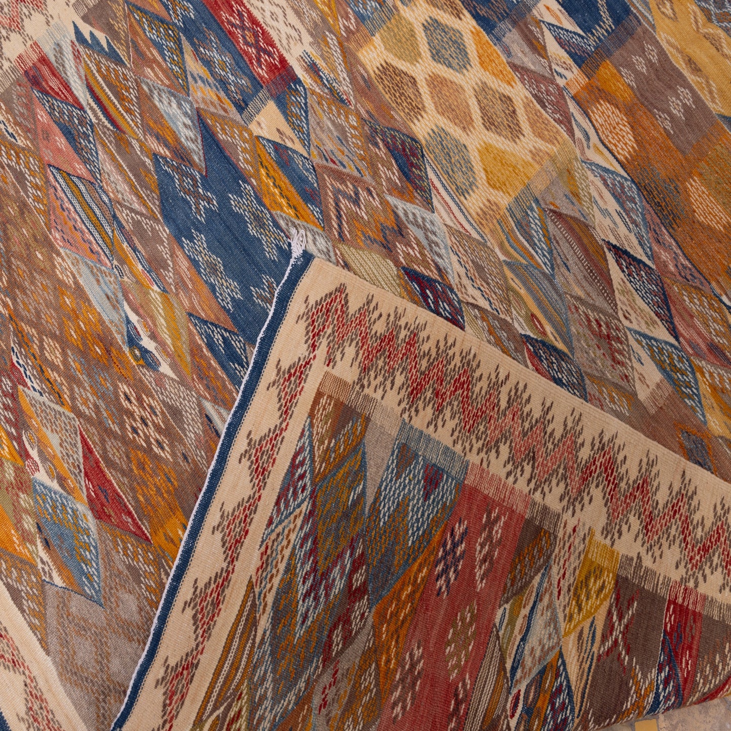 Handwoven Moroccan Akhnif Rug – Intricate Berber Wool & Cotton Carpet ; 8,86 ft / 5,91 ft