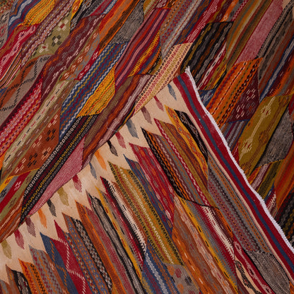 Handwoven Moroccan Akhnif Rug – Authentic Wool & Cotton Berber Carpet ; 2,55 ft /  1,55 ft
