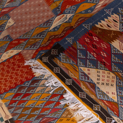 Handwoven Moroccan Akhnif Rug – Intricate Berber Wool & Cotton Carpet