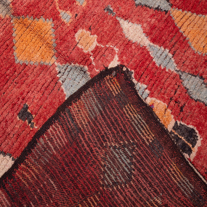 Vintage Moroccan Rehamna Rug – Handwoven Berber Carpet with Bold Geometric Patterns ; 10,01 ft / 5,74 ft