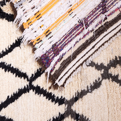 Vintage Moroccan Beni Ourain Rug | Handwoven Wool Berber Carpet ; 8,04 ft / 5,91 ft