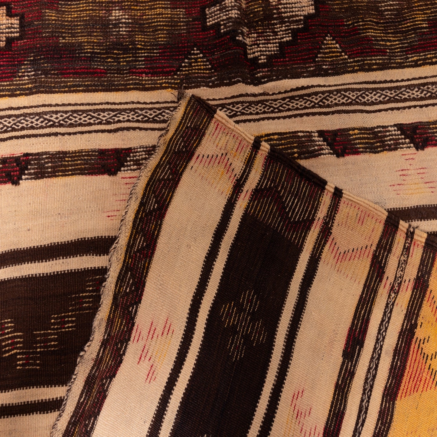 Handwoven Akhnif Moroccan Rug – Authentic Berber Wool & Cotton Weaving ; 10,17 ft / 4,43 ft