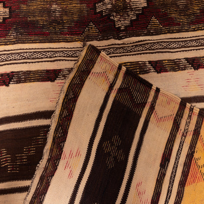 Handwoven Akhnif Moroccan Rug – Authentic Berber Wool & Cotton Weaving ; 10,17 ft / 4,43 ft