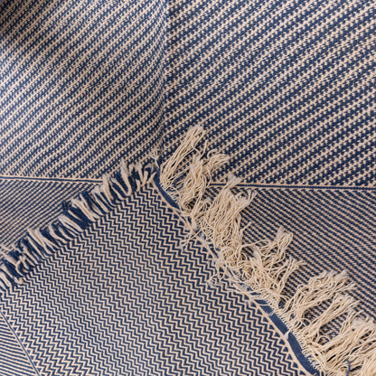 Handwoven Moroccan Akhnif Rug – Modern Berber Geometric Wool Weave ; 5,41 ft / 3,77 ft