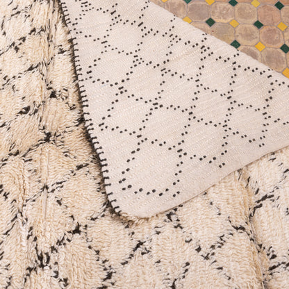 Handwoven Vintage Beni Ourain Rug – Moroccan Wool Berber Carpet ; 8,53 ft / 6,07 ft