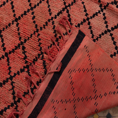 Vintage Moroccan Beni Ourain Rug – Handwoven Wool Diamond Lattice Carpet