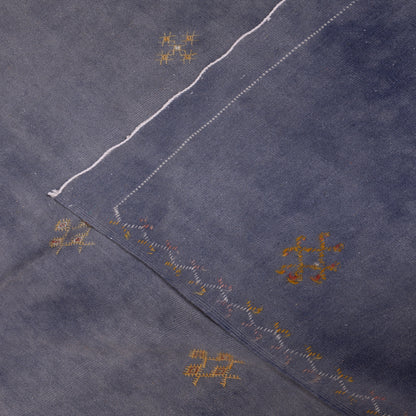 Handwoven Moroccan Akhnif Rug – Deep Blue Berber Wool Carpet ; 10,01 ft / 6,23 ft