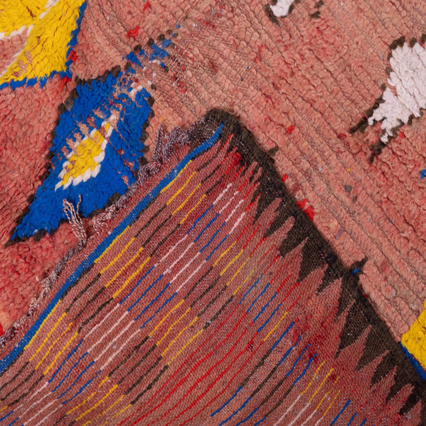 Vintage Moroccan Berber Rug – Handwoven Wool Carpet with Tribal Geometric Patterns